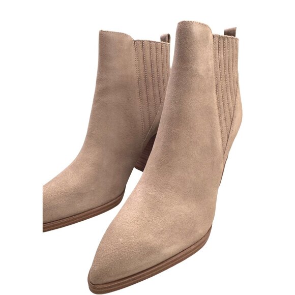 Marc Fisher Alva Size 9M Pointy Toe Bootie NWB Light Natural Suede $199 - Picture 4 of 16